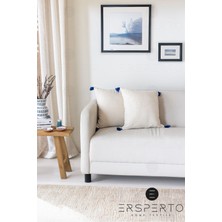 Ersperto Otantica Püsküllü Keten Dekoratif Kırlent Kılıfı Yastık Kılıfı 1 Adet 43 x 43 cm
