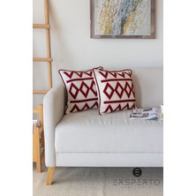 Ersperto Luxury Serisi Punch Panç Desen Nakışlı Kırlent Kılıfı 1 Adet 43 x 43 cm