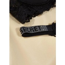 Janus Siyah Dantel Detaylı Bralet Sütyen Takım Balenli