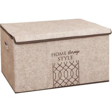 Tekno Trust Keçe Kapaklı Mega Plus Hurç Kutu Çok Amaçlı Düzenleyici Organizer Sandık Mega Boy 57 x 41 x 31 cm