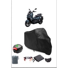 Breen Sym Adx 125 Arka Çanta Uyumlu Siyah Motosiklet Branda Su Geçirmez Dayanıklı Kumaş