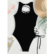 Ezra Ip Detaylı Tek Parça Kadın Mayo