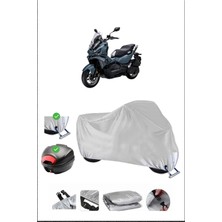 Breen Sym Adx 125 Için Arka Çanta Ve Kilit Uyumlu Gri Motosiklet Branda, Güvenli