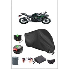 Breen Kawasaki Ninja 500 Se Için Arka Çanta Ve Kilit Uyumlu Siyah Motosiklet Branda, Güvenli