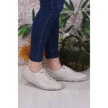 Mehmet Mete 4243 Yumuşak Rahat Esnek Lastik Bağcıklı  Kadın Ayakkabı