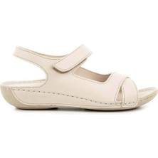 Muya Alula Anatomik Taban Kadın Sandalet Krem