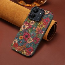 Zebana Xiaomi Redmi 13C Uyumlu Kılıf Zebana Vintage Kumaş Kılıf Desen 1