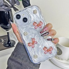 Zebana Apple iPhone 13 Uyumlu Kılıf Zebana Floral Silikon Kılıf Rose Gold