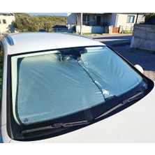 Titanyum Gümüş Oto Güneşlik Opel Corsa-Ford Fiesta-Hyundai i10-Audi-A1 Gibi  A Segment Araçlara Uyumlu 120 x 70 cm