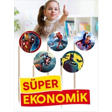 BK SUNUM Süper Kahramanlar Logosu Baskılı Ekonomik Paket Servis Kürdanı