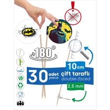 Home Batman Logo Baskılı Çift Taraflı Kahvaltı ve Yemek Kullanımlarına Uygun Servis Kürdanı
