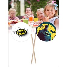 Home Batman Logo Baskılı Çift Taraflı Kahvaltı ve Yemek Kullanımlarına Uygun Servis Kürdanı