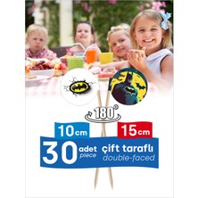 Home Batman Logo Baskılı Çift Taraflı Kahvaltı ve Yemek Kullanımlarına Uygun Servis Kürdanı