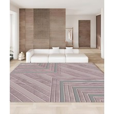 Net Room Modern Kaymaz Taban Halı Şık Salon Mutfak Koridor Halısı Pembe 4029