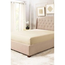 Altın Karma Jersey Penye Pamuklu 100 x 200  cm  Tek Kişilik Lastikli Çarşaf Krem