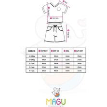Magu Unisex Mavi Çocuk Bluey Baskılı Pamuklu Sweatshirt Şort Alt-Üst Takım