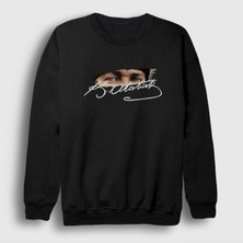 Woodroffe 10 Kasım Atatürk Baskılı Bisiklet Yaka Oversize Siyah Beyaz Sweatshirt