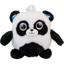 Glanart Sevimli Peluş Sırt Çantası 25 cm Panda Temalı Çok Renkli Çocuklar İçin Tasarım PANDA25