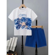 Kids Face Özel Tasarım Confidence Baskılı Yazlık Erkek Çocuk T-Shirt Şort Takım
