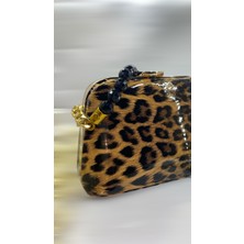 Marivelle Lüks Leopar Desenli Abiye Çanta