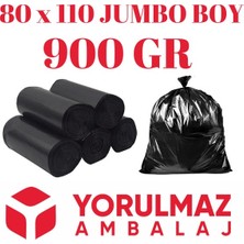 Yorulmaz Ambalaj 80x110 900 gr Endüstriyel Jumbo Boy Ekstra Kalın Çöp Torbası 10'lu