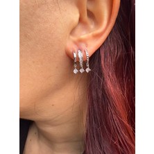 Zelula Elegant Trio 316L Çelik Tek Küpe Çoklu Görünüm
