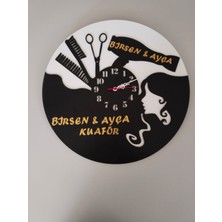 Mrc Hediye Sepeti Kuaför Veya Güzellik Merkezi Isim Yazılı Duvar Saati Kaliteli ve Şık