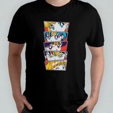 Pixxa Sailor Moon Ay Savaşçısı %100 Pamuklu Bisiklet Yaka T-Shirt Model 3