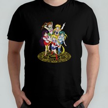 Pixxa Sailor Moon Ay Savaşçısı %100 Pamuklu Bisiklet Yaka T-Shirt Model 5