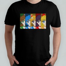 Pixxa Sailor Moon Ay Savaşçısı %100 Pamuklu Bisiklet Yaka T-Shirt Model 9