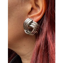 Zelula Bold Twist Vintage Düğüm Çelik Küpe