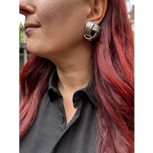 Zelula Bold Twist Vintage Düğüm Çelik Küpe