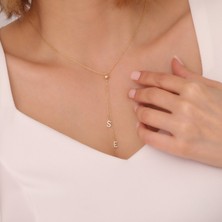 Vaoov 925 Ayar Gümüş Iki Harfli Sallantılı Kolye