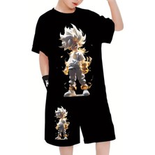 Punıx  Kıds Özel  Üretim Ateş  Anime  Baskı Yeni  Stil  Erkek  Çocuk  T-Shırt  Şort  Takım