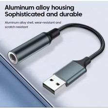 Tok Usb'den 3,5 Mm'ye Ses Jak Adaptörü USB A'dan 3,5 Mm'ye Aux Kablosu Usb'den Ses Jak Adaptörüne Kulaklik USB Harici Ses Karti Bilgisayar Için