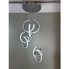 Kumandalı LED Avize 3lü Krom 3 Ayrı Renk Işık  Özelligine Sahip