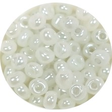 Kapamarka Dökme Cam Kum Boncuk Büyük Boy (6/0) 4 mm - 60 Gram - Inci Beyaz - BNC117