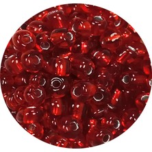 Kapamarka Dökme Cam Kum Boncuk Büyük Boy (6/0) 4 mm - 20 Gram - Şeffaf Kırmızı - BNC079