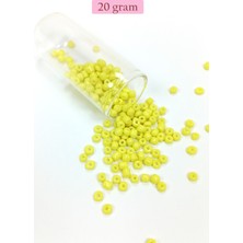 Kapamarka Dökme Cam Kum Boncuk Büyük Boy (6/0) 4 mm - 20 Gram - Sarı - BNC090