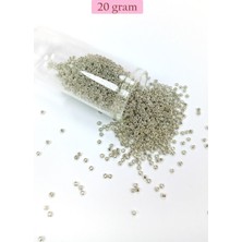 Kapamarka Dökme Cam Kum Boncuk (11/0) 2 mm - 20 Gram -  Gümüş - BNC022