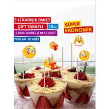 Home 5'li Karışık Emoji Paketi Servis ve Parti Kürdanı