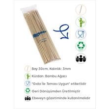 Çöp Şiş  100 Adet, 3 mm - Adana, Urfa, Et, Tavuk, Sebze Kebap Yemekler Için Ahşap, Odun, Bambu