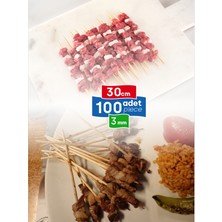 Çöp Şiş  100 Adet, 3 mm - Adana, Urfa, Et, Tavuk, Sebze Kebap Yemekler Için Ahşap, Odun, Bambu
