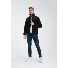 Tam Fermuarlı Softshell Garnili Polar Ceket