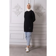 Soul Kadın Bisiklet Yaka Sade Düz Iki Iplik Tunik 30644