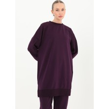 Soul Kadın Bisiklet Yaka Sade Düz Iki Iplik Tunik 30644