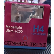 Yenilzd Generaltruck H4 Ampul Performans Ampulü Ultra Vision +%200 Fazla +%20 Beyaz Işık 12V 60/55W