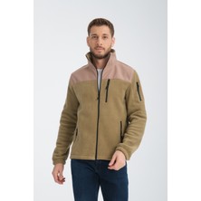 Tam Fermuarlı Softshell Garnili Polar Ceket