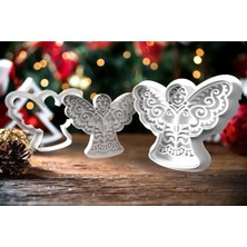 Cypnova Melek Şeklinde Kurabiye Kalıbı 3 Adet Beyaz Renk