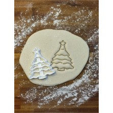 Cypnova Yılbaşı Ağacı Şeklinde Kurabiye Kalıbı 3 Adet Beyaz Renk